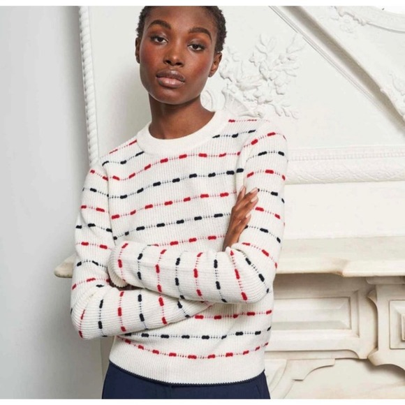 La Ligne Jacquard Strip Wool Dash Sweater - Picture 1 of 6
